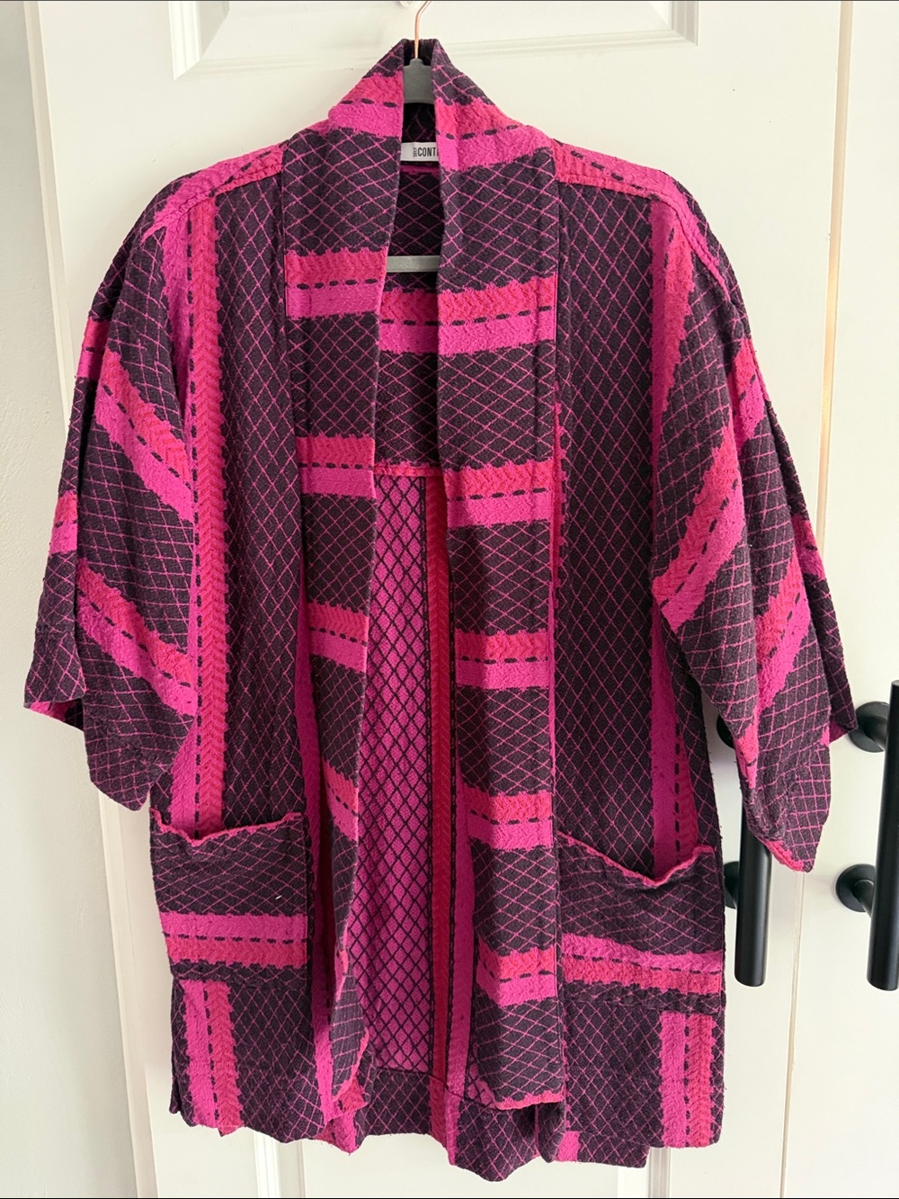 Women’s Open-Front oversized Kimono Cardigan in Fuchsia and dark violet